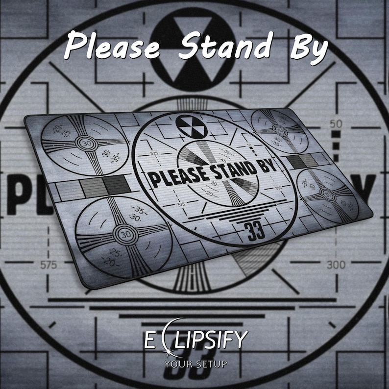Nuclear Fall Out Mouse Pad, Nuclear Fall Out Desk Mat, Please Stand By, Gaming Desk Mat, Custom Desk Mat, Post Apocalyptic, Gamer Mousepad image 2