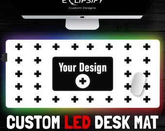 Benutzerdefinierte LED-Mauspad, benutzerdefinierte LED-Schreibtischmatte, Gaming-Mauspad, Gaming-Schreibtischmatte, benutzerdefinierte Anime-Mauspad, personalisiert, benutzerdefinierte großes Mauspad