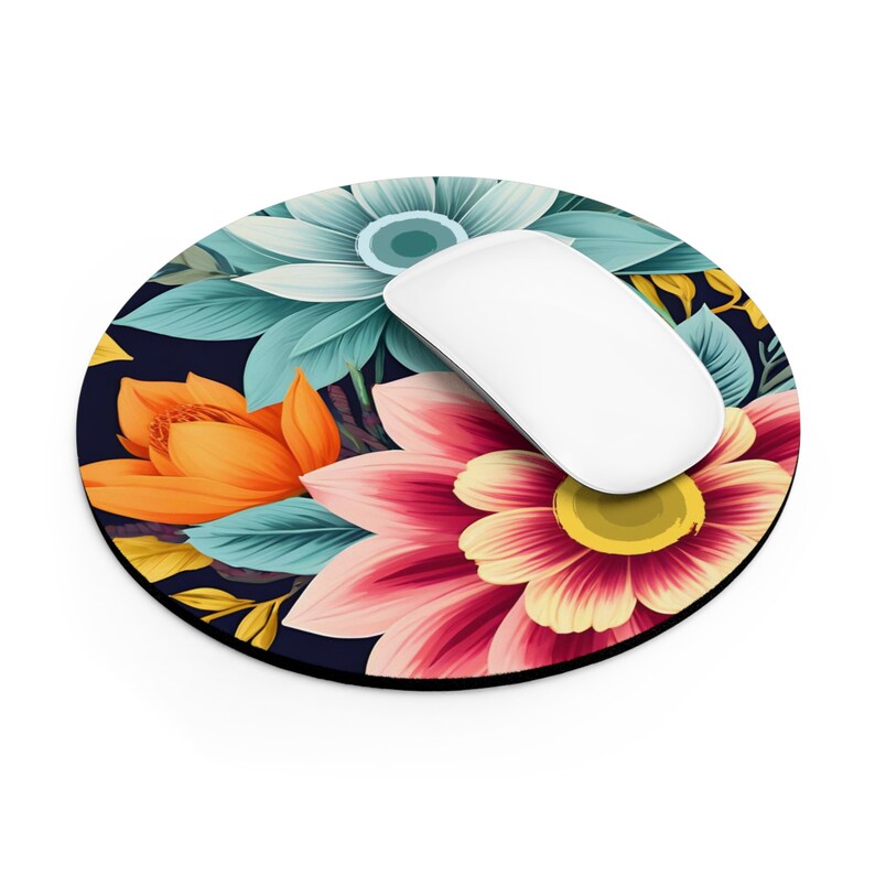 Flower Mouse Pad Botanical Desk Mat Green Mouse Pad Floral Etsy