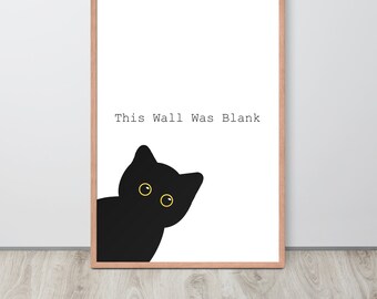 Minimalist Cat Print Blank Wall, Cat Poster, Black Cat Art, Black Cat Print, Cat Poster, Anime Cat, Floral Print, Cat Lovers