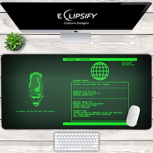 Alien Mouse Pad, Alien Desk Mat, Scifi Terminal Mouse Pad, Gaming Desk Mat, Custom Desk Mat, Scifi Interface, Gamer Mousepad, Movie Mousepad