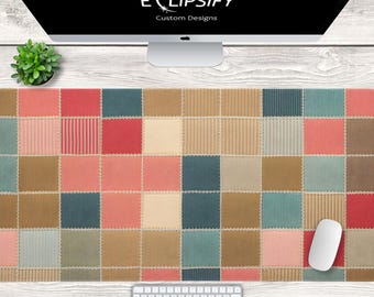 Patchwork Stoff Druck Muster Maus Pad, Patchwork Muster Schreibtisch Matte, Große Maus Pad, Kleine Schreibtisch Matte