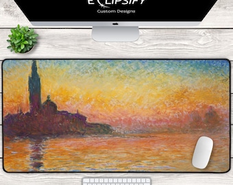 San Giorgio Mouse Pad, Claude Monet Mouse Pad, Claude Monet Desk Mat, xxl mousepad, Laptop Mat, Desk Pad, Desk Decor, Desktop Mat
