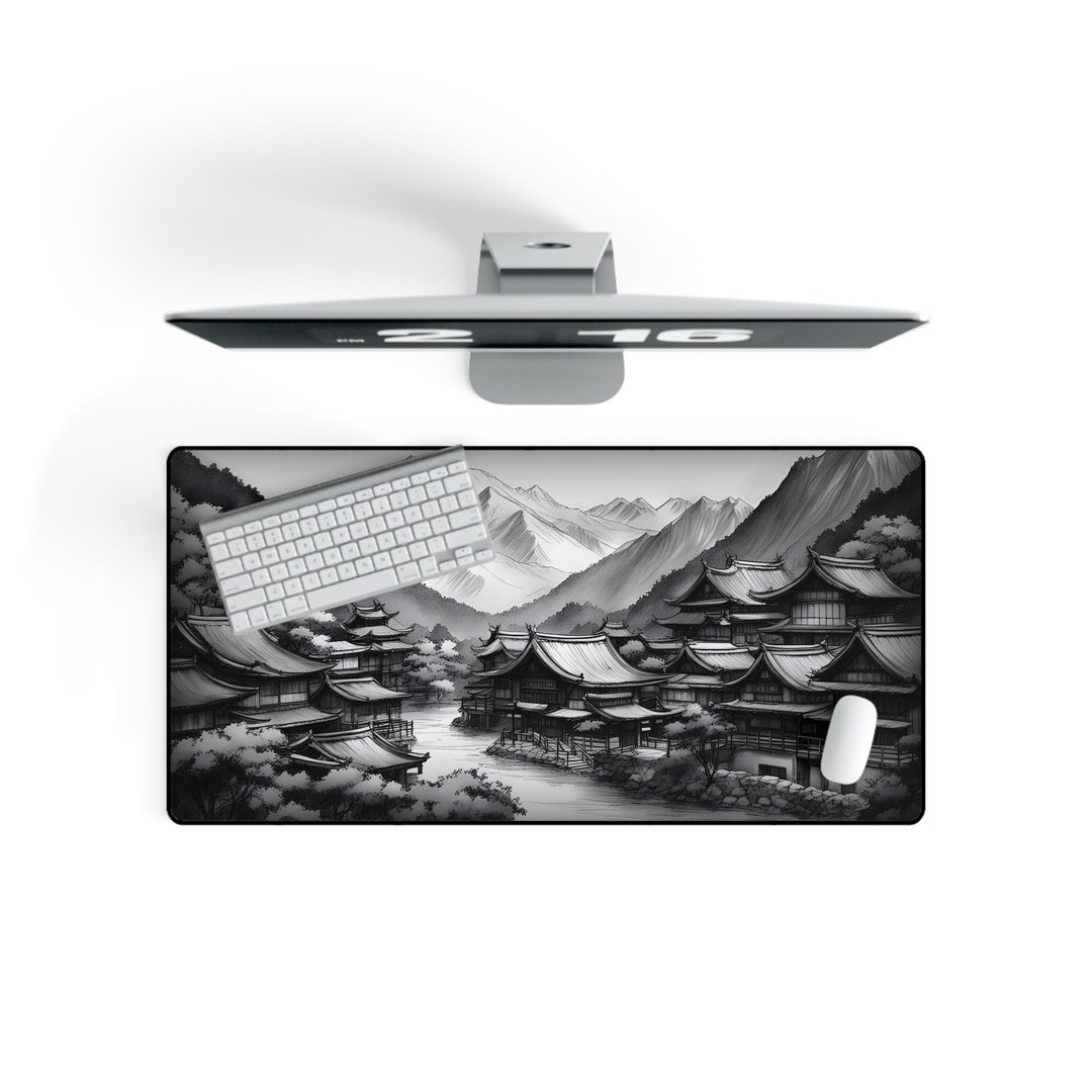 Japanese Aesthetic Drawing Mouse Pad Japanese Aesthetic Etsy