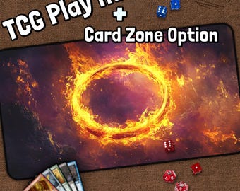 Lord Ring TCG Playmat Red, Fantasy MTG Play Mat With Zones, Power Ring, Playmat, Gifts for Gamers, Board Game
