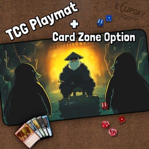Tapete de juego Ninja Penguin TCG, Sensei Penguin, Club, tapete de juego MTG divertido con zonas, tapete de juego Penguin Fantasy, regalos para jugadores, juego de mesa