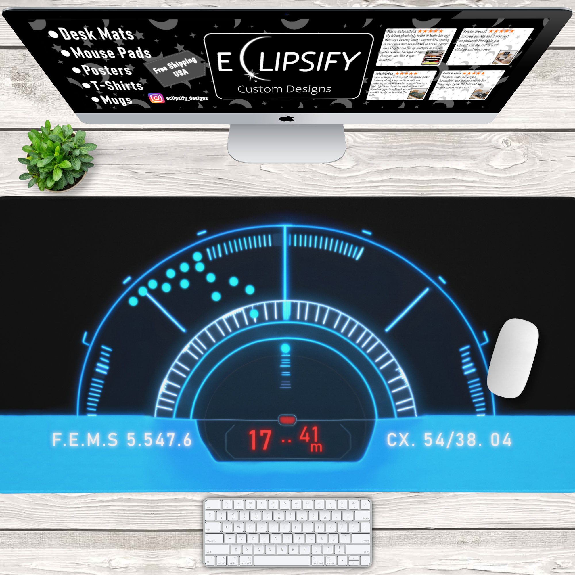 Sci Fi Motion Sensor Mouse Pad, Sci Fi Motion Sensor Desk Mat, Alien Mouse Pad, Gaming Mouse Pad, Gaming Desk Mat