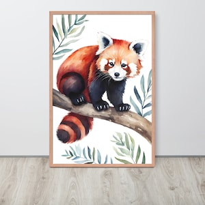 Red Panda Poster Print - Watercolor, Red Panda Wall Art, Kitchen Wall Art, Modern Print Decor, Home Decor, Panda Print, Wall Art