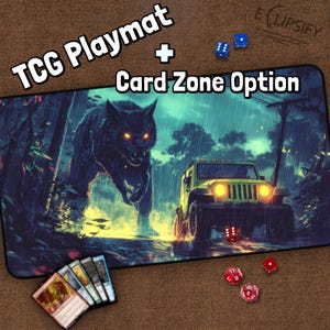 Tapete de juego Jurassic Cat TCG, dinosaurio, divertido, tapete de juego MTG Black Cat con zonas, tapete de juego de fantasía, regalos para jugadores, juego de mesa