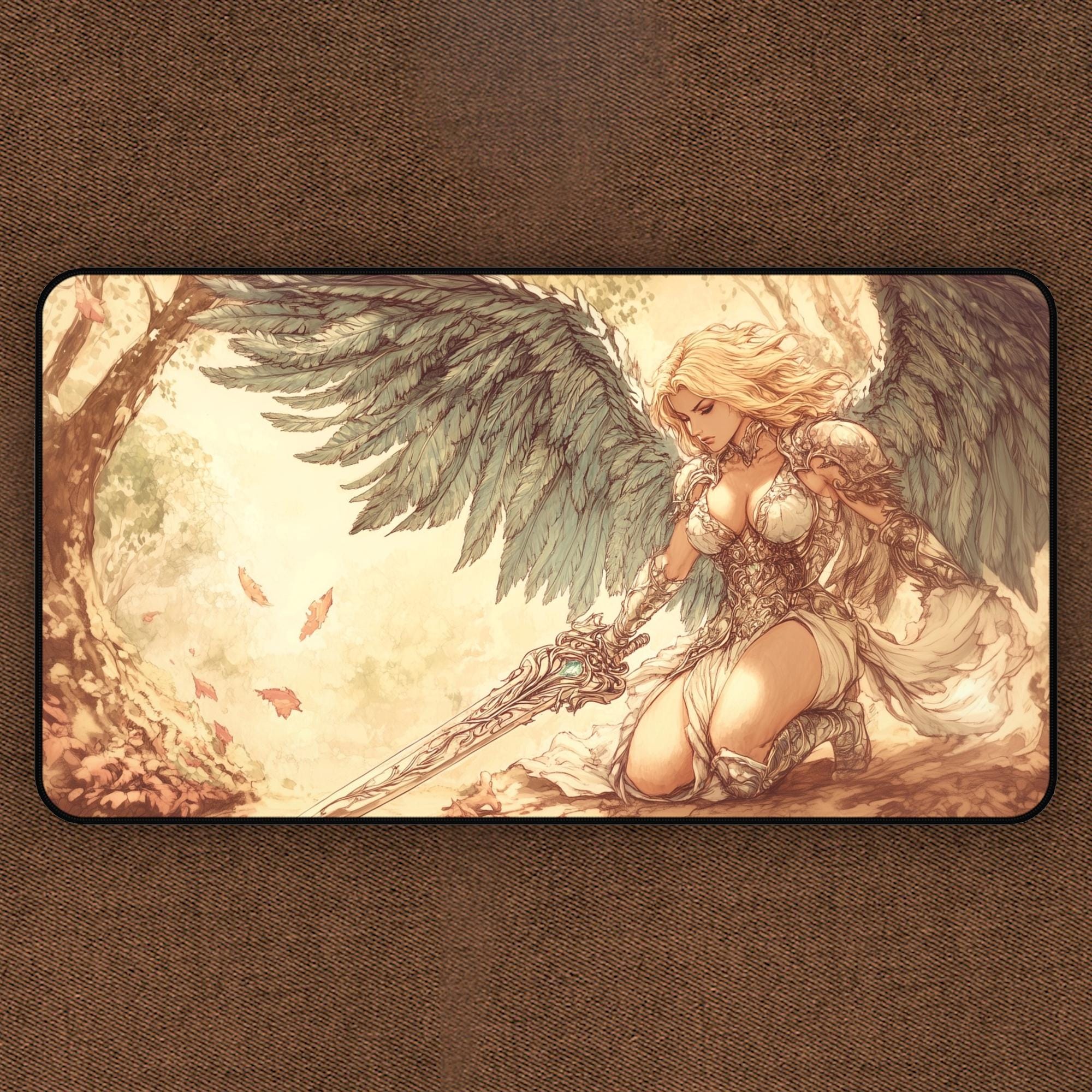 Angel TCG Playmat, Warrior Angel, Sword Angel MTG Play Mat With
