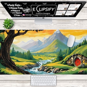 Fantasy Forest Landscape Desk Mat, Fantasy Mouse Pad, MTG Playmat Land, Gaming Mousepad XL, Gamer Mouse Pad, Gamer Gift