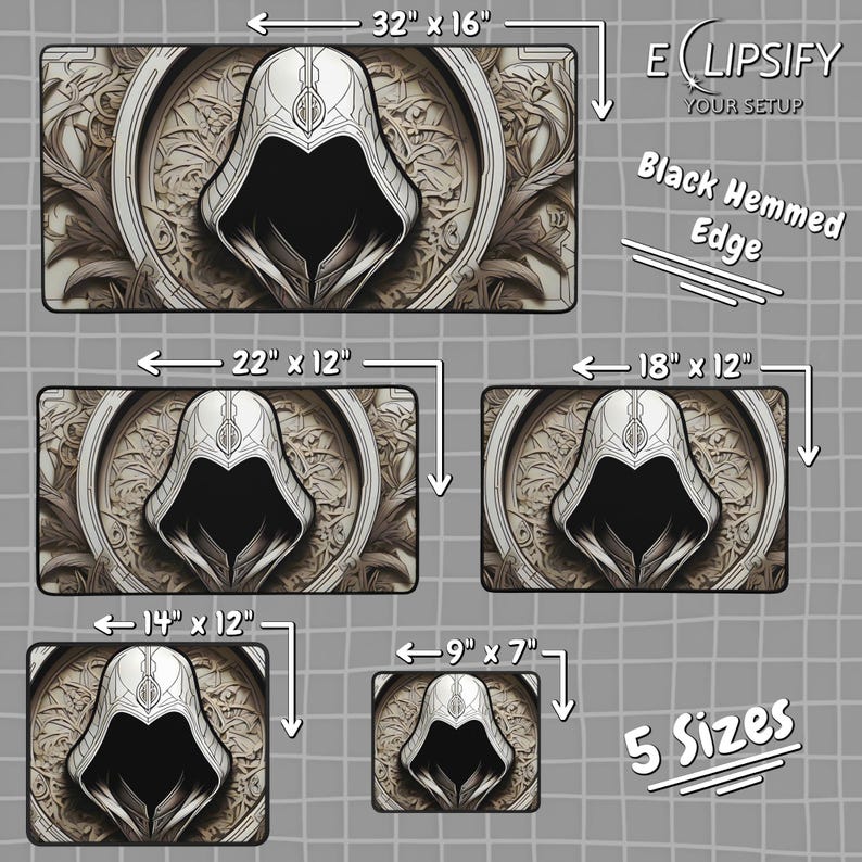 Assassin Hoody Schreibtischmatte, Assassin Hood, Assassin Hood, Videospiel, Gaming Mauspad, Schreibtischmatte, Assassin Hood, Creed Bild 3