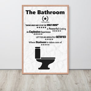 Impresión del baño del inodoro, cartel del baño, impresión divertida del inodoro, signo de calificación del baño, humor divertido de la caca del baño, decoración del baño,