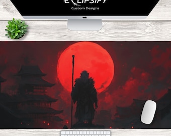 Sun Wukong Myth Monkey King Mouse Pad, Gaming Desk Mat, Black Mouse Pad, Red Desk Mat, Gaming Mouse Pad, Fantasy Mouse Pad