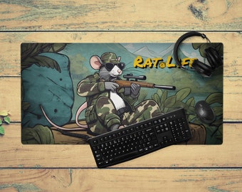 Rat Life Mouse Pad, Rat Life Desk Mat, Rat Sniper, Video Game Camper Mouse Pad, Gaming Mouse Pad, Gaming Desk Mat, Funny, Meme