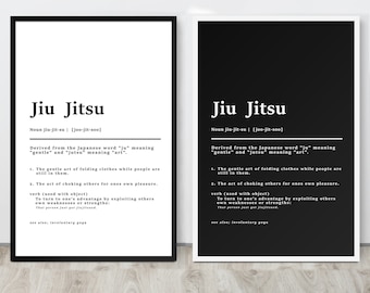 Definición de Jiu Jitsu, Impresión de carteles Bjj, Cartel de Jiu Jitsu, Arte de Jiu Jitsu brasileño, Cartel de artes marciales, Cartel de Jiu Jitsu brasileño,