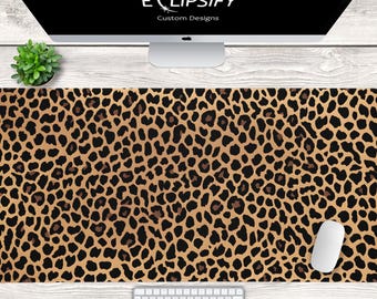 Alfombrilla de escritorio con estampado de leopardo, alfombrilla de ratón con estampado de leopardo, alfombrilla de escritorio minimalista, alfombrilla de ratón, alfombrilla de escritorio para juegos, alfombrilla de ratón para juegos