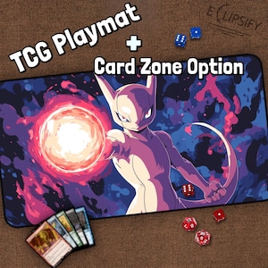 Psychic Anime TCG Playmat, Psychic MTG Play Mat With Zones, Two, Anime Playmat, Gifts for Gamers, Board Game