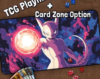 Psychic Anime TCG Playmat, Psychic MTG Play Mat With Zones, Two, Anime Playmat, Gifts for Gamers, Board Game