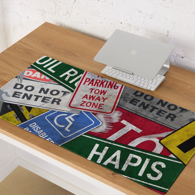 Oil Rats Rust Mouse Pad Road Sign Rusty Mouse Pad, Custom Desk Mat, Cool Desk Mat, Survival ...