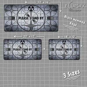 Nuclear Fall Out Mouse Pad, Nuclear Fall Out Desk Mat, Please Stand By, Gaming Desk Mat, Custom Desk Mat, Post Apocalyptic, Gamer Mousepad image 3