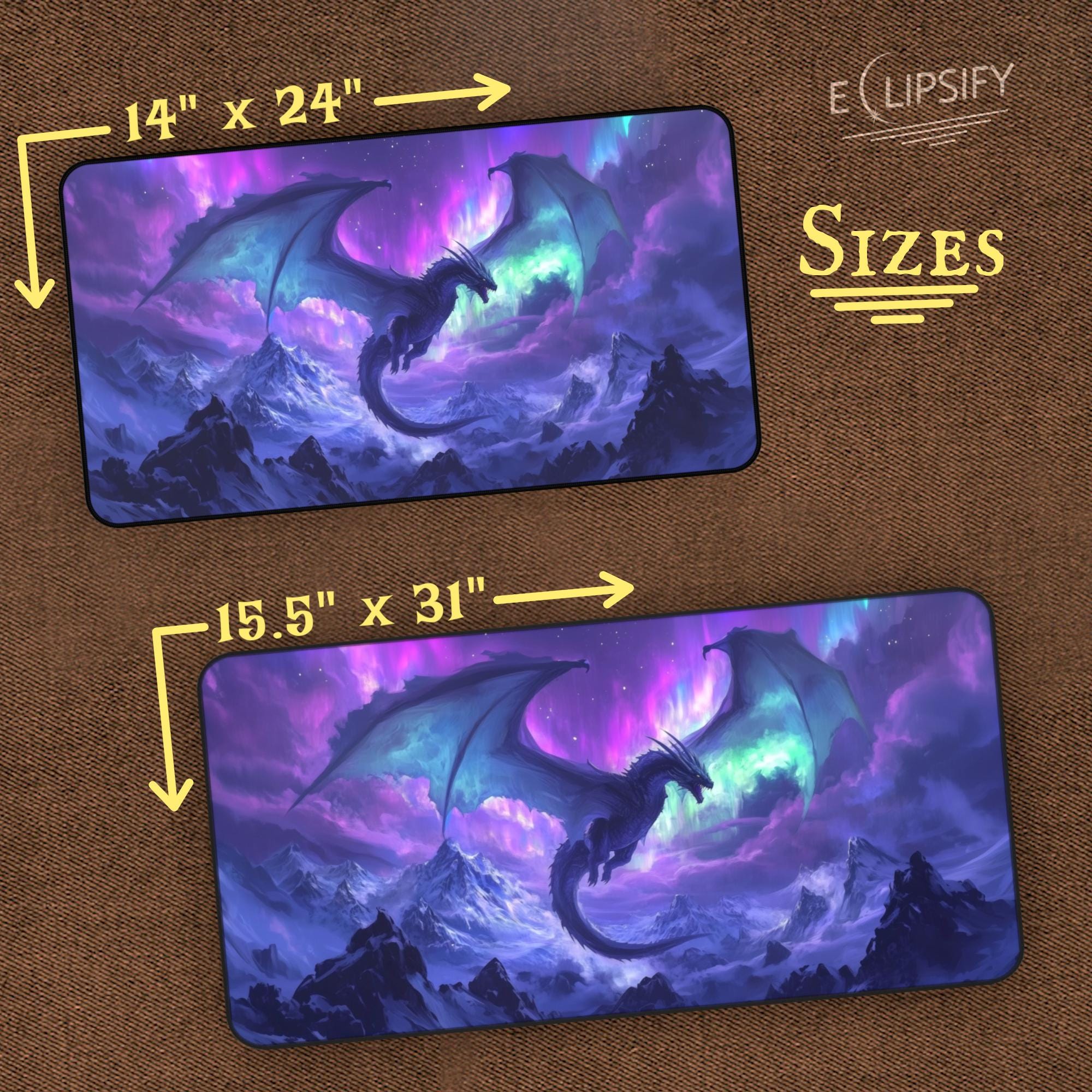 Magical Dragon TCG Playmat, Auoro, Dragon MTG Play Mat With Zones