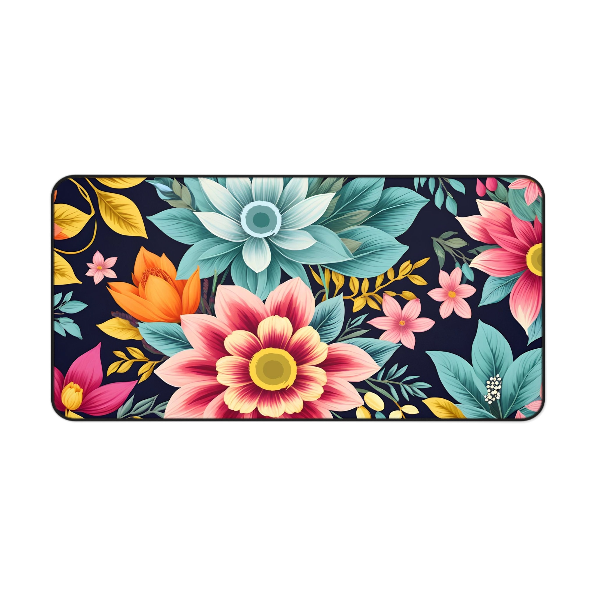 Flower Mouse Pad Botanical Desk Mat Green Mouse Pad Floral Etsy
