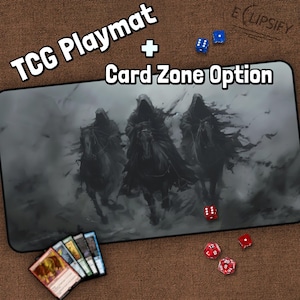 Dark Riders TCG Playmat, Ring MTG Play Mat With Zones, Lord Rings Playmat, Death Riders Fantasy, Movie, Gifts for Gamers, Board Game