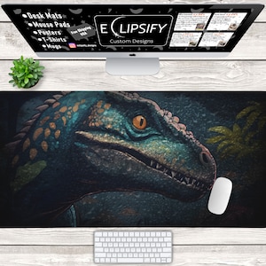 Dinosaurier Maus Pad, Dinosaurier Schreibtisch Matte, Jurassic Maus Pad, Benutzerdefinierte Maus Pad, Mousepad Gaming Maus Pad, Gaming Schreibtisch Matte Gamer Geschenk