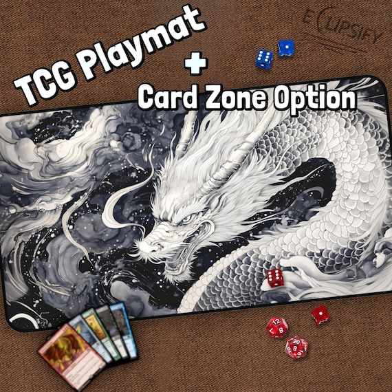 Oriental Dragon TCG Playmat, Japanese Dragon, MTG Desk Mat for