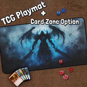 Archangel TCG Blue Playmat, Dark Angel, Angel MTG Play Mat With Zones, Weeping Angel Playmat, Gifts for Gamers, Board Game