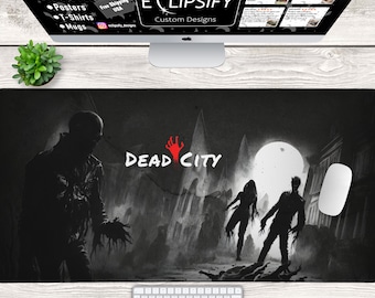 Zombie Mouse Pad, Zombie Desk Mat, Day Desk Mat, Walking Mouse Pad, Gamer Mouse Pad, Day, Gamer Desk Mat, Dead City, Gamer Gift