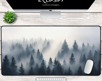 Minimalist Forest Mouse Pad, Minimalist Desk Mat, Gaming Playmat