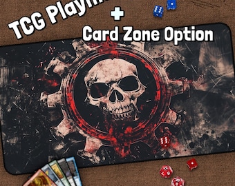 Gears Skull TCG Playmat, War, Skull MTG Desk Mat for Card Gamers, Gears, Gaming Playmat, Gaming Mat for Tabletop Games, Gaming Mouse Pad
