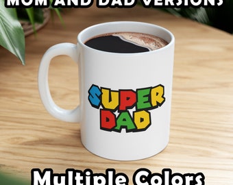 Funny Super Dad Mug, Retro Video Game Mug, Movie Mug, Game Mug, Meme Mug, Coding Mug, Programmer Mug