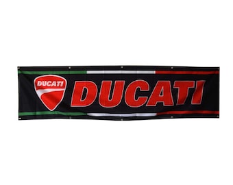 Ducati Flag Banner Sign Garage Ft Motorcycle Cm Wall 90 150 Show Workshop Sign Red Decor Shop Racing 2x8ft Motorsport Gp