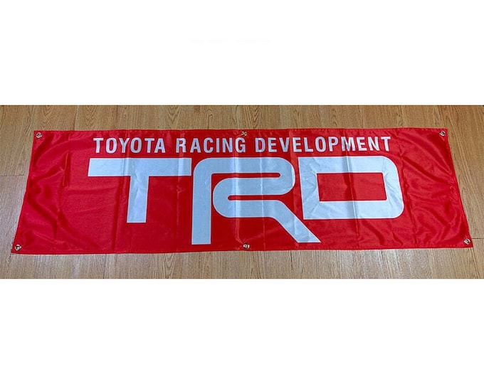 Drapeau Bannière TOYOTA TRD 3x5 Pieds - Design Crâne - Pour Garage, Man Cave, Décoration Murale