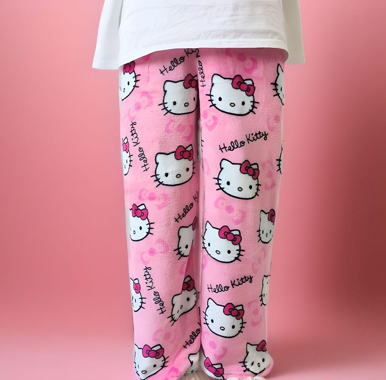 Hello Kitty Pajama Pants, Comfy Sleepwear, Lounge Pants, Couples Matching Pajamas, Gift for