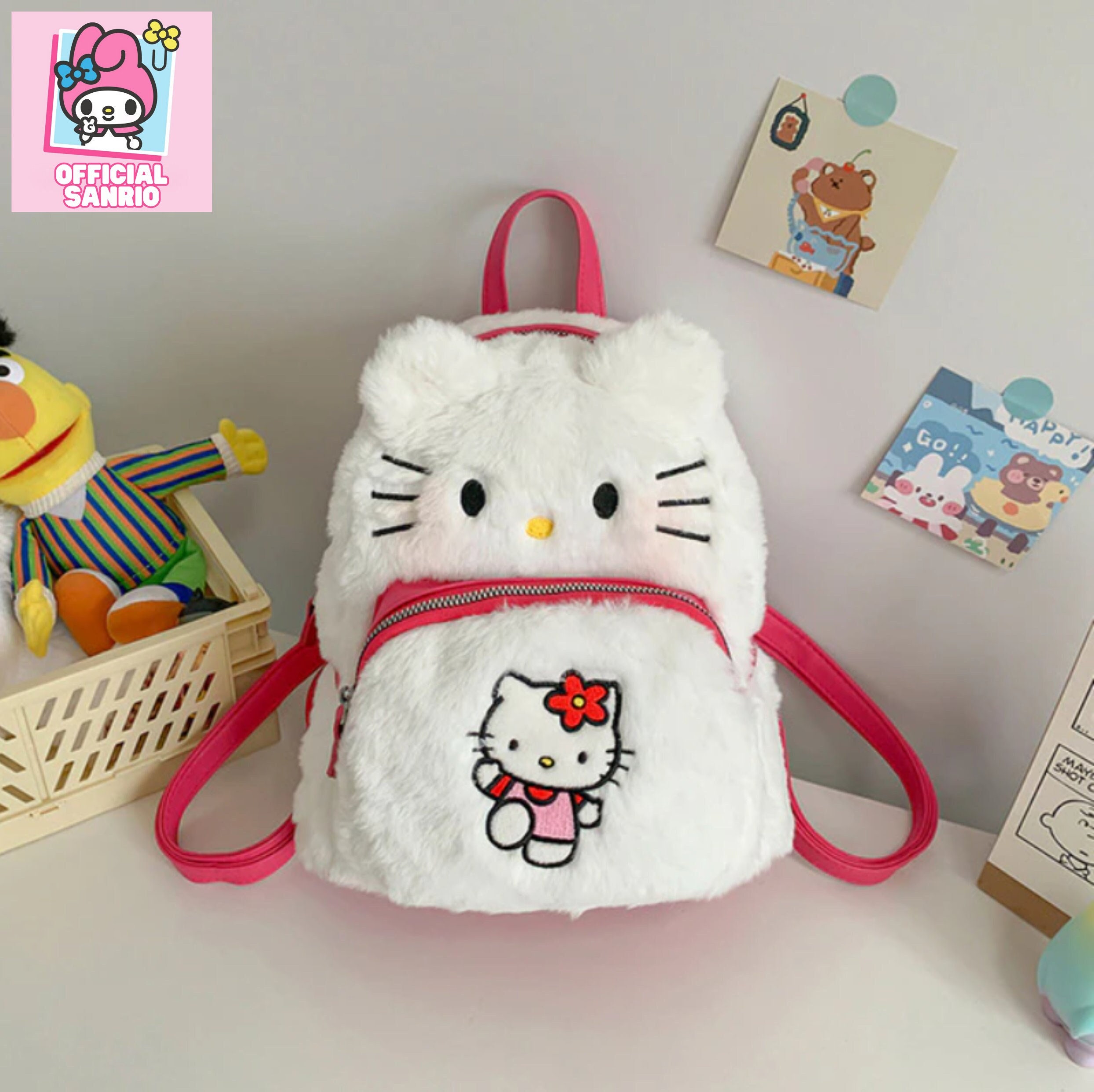 Hello kitty backpack Girl cute school bag cartoon student kid bag