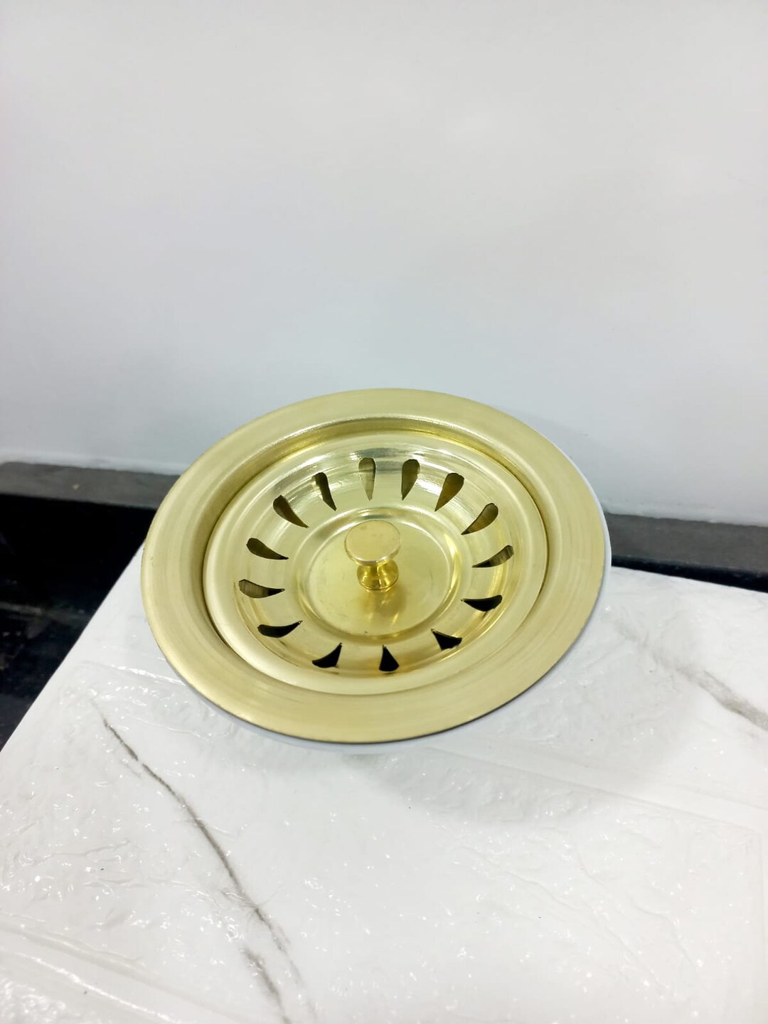 Unlacquered Solid Brass Sink Strainer Brass Kitchen Sink Etsy