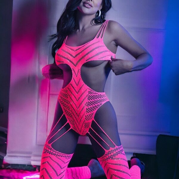 Sheer Butterfly Mesh Bodystocking