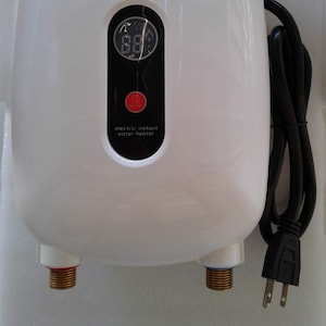 Water Heater. 110V 3000W Instant Water Heater. Works on RV, Trailer, Boat, small shops. 30A required. Point of Use type.