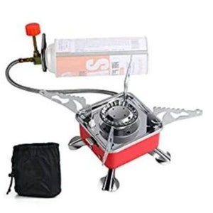 Mini Camping Gas Stove. Hiking, Picnic, Travel Stove. 2 styles available w/ & w/o braided hose. Expandable pot/pan holder and legs. Portable
