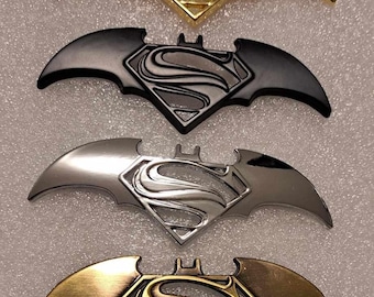 3D Metallic Bat-Super man Car Decal, Limited Edition Design, 5 Colors