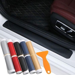 Carbon Fiber Car Door Sill Protector. Scratch Protectors, hides existing scratches or rust. 4 pcs in 1 set. 5 colors are available to choose