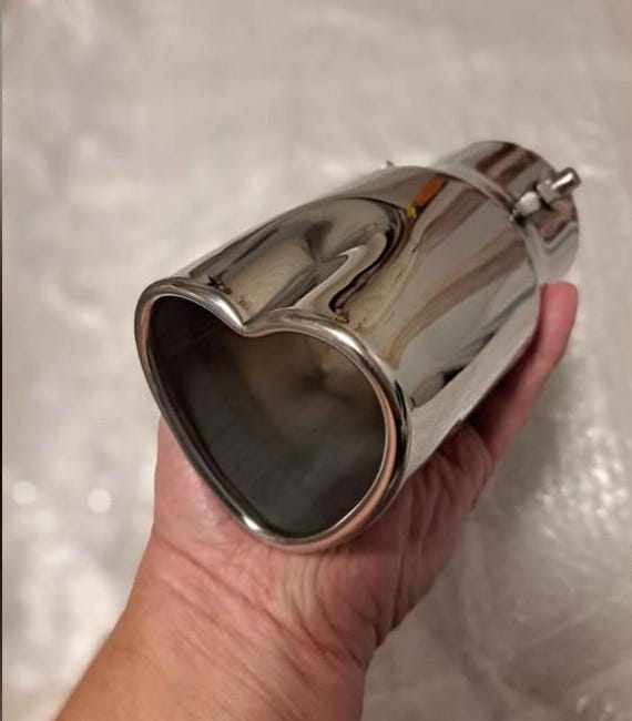 Heart Shaped Exhaust Tip Car Accessory with Pink, Red, Black, Carbon Fiber and Stainless. Limited Edition. Designed for Female & Male, too.