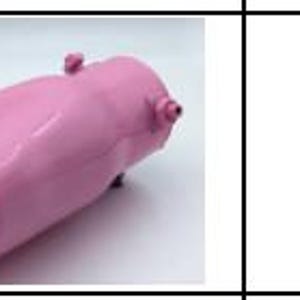 May include: A pink car exhaust tip with a heart-shaped opening. The exhaust tip has a smooth, glossy finish and small protruding details. The product is designed to be installed on a vehicle's exhaust system.