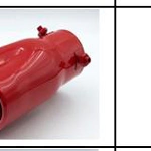 May include: A red, heart-shaped exhaust tip with a glossy finish. The exhaust tip has two small mounting studs and is angled slightly to the left. The product is shown against a white background.