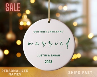 First Christmas Married, Personalized Mr Mrs Christmas Ornament, Custom Gift, Mom Gift, Daughter Gift, Couples Gift, Mr Mrs gift