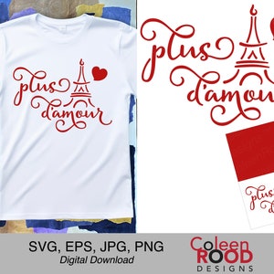 San Valentín rojo svg, Rojo San Valentín svg, París San Valentín svg, Romance francés, Amor francés svg, San Valentín París svg, svg cricut, silueta svg